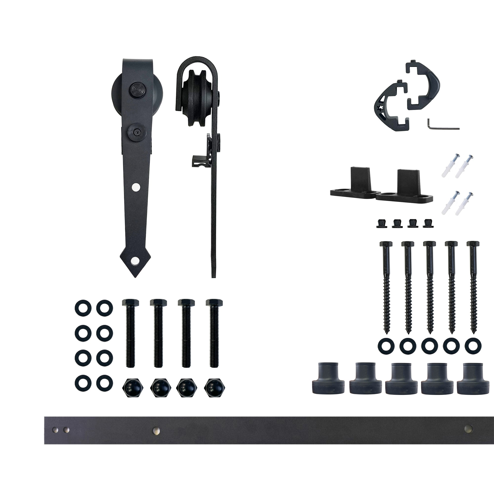 79-in Rustic black Black Indoor Arrow Single Barn door hardware kit
