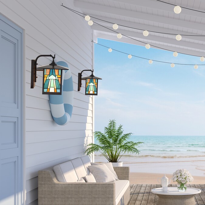 River of Goods 1-Light 11.75-in H Oil-Rubbed Bronze Outdoor Wall Light - Image 5