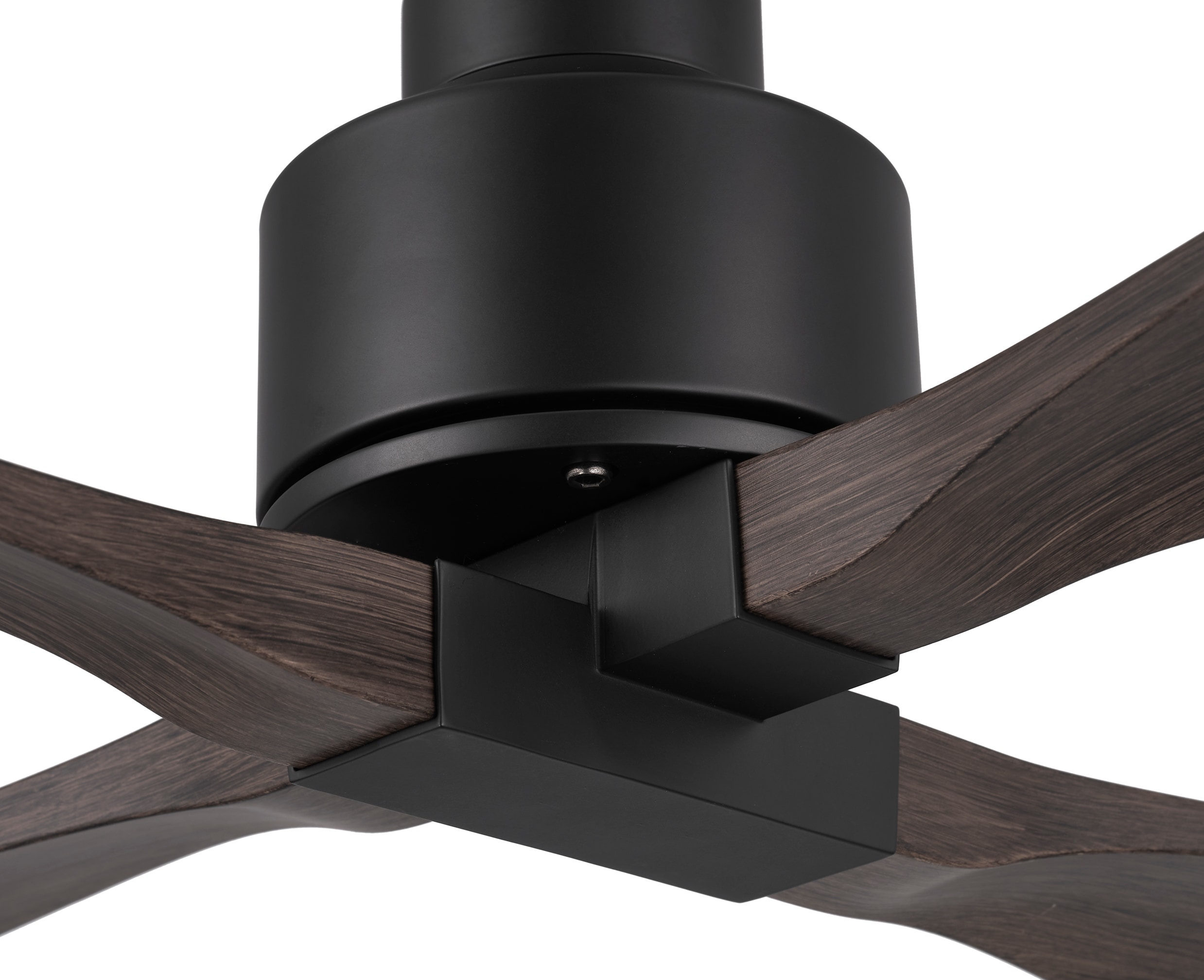 Shorehaven 56-in Outdoor Matte Black with Dark Teak Blades Ceiling Fan Without Light - Remote Included ( 4 -Blade ) - Image 5