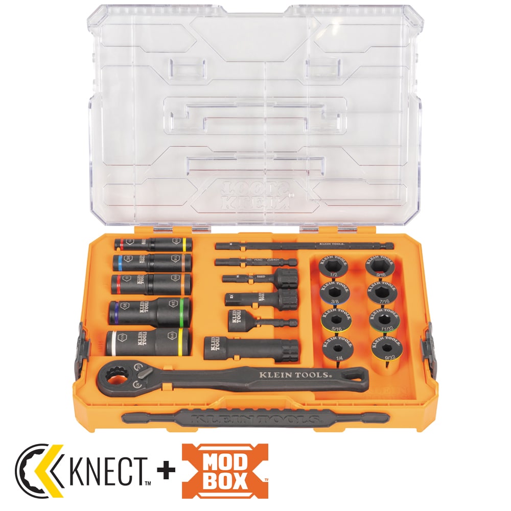 KNECT Impact Pass Through and Deep-Well Flip Socket Set, 20-Piece
