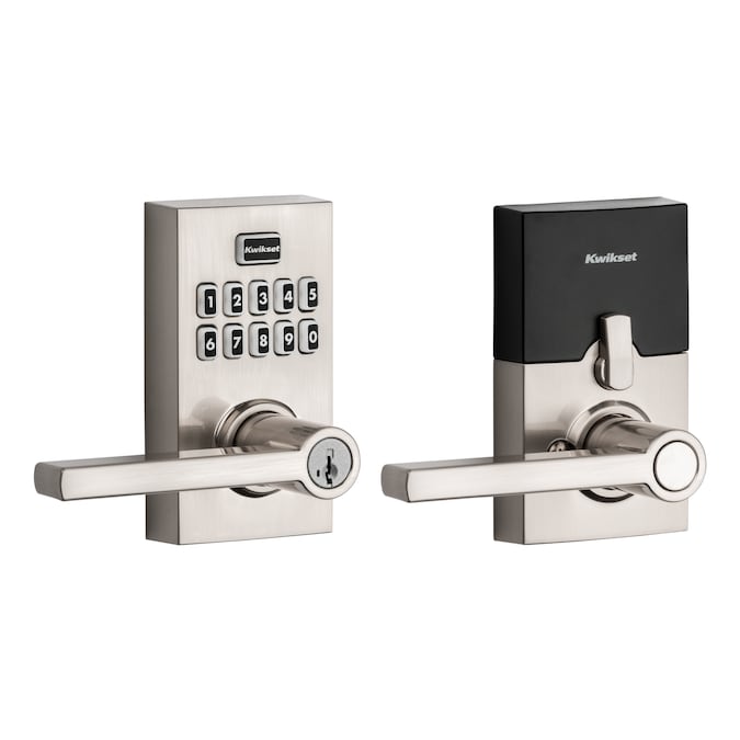 Kwikset SmartCode 917 Contemporary Satin Nickel Electronic Handle Smartkey with Keypad
