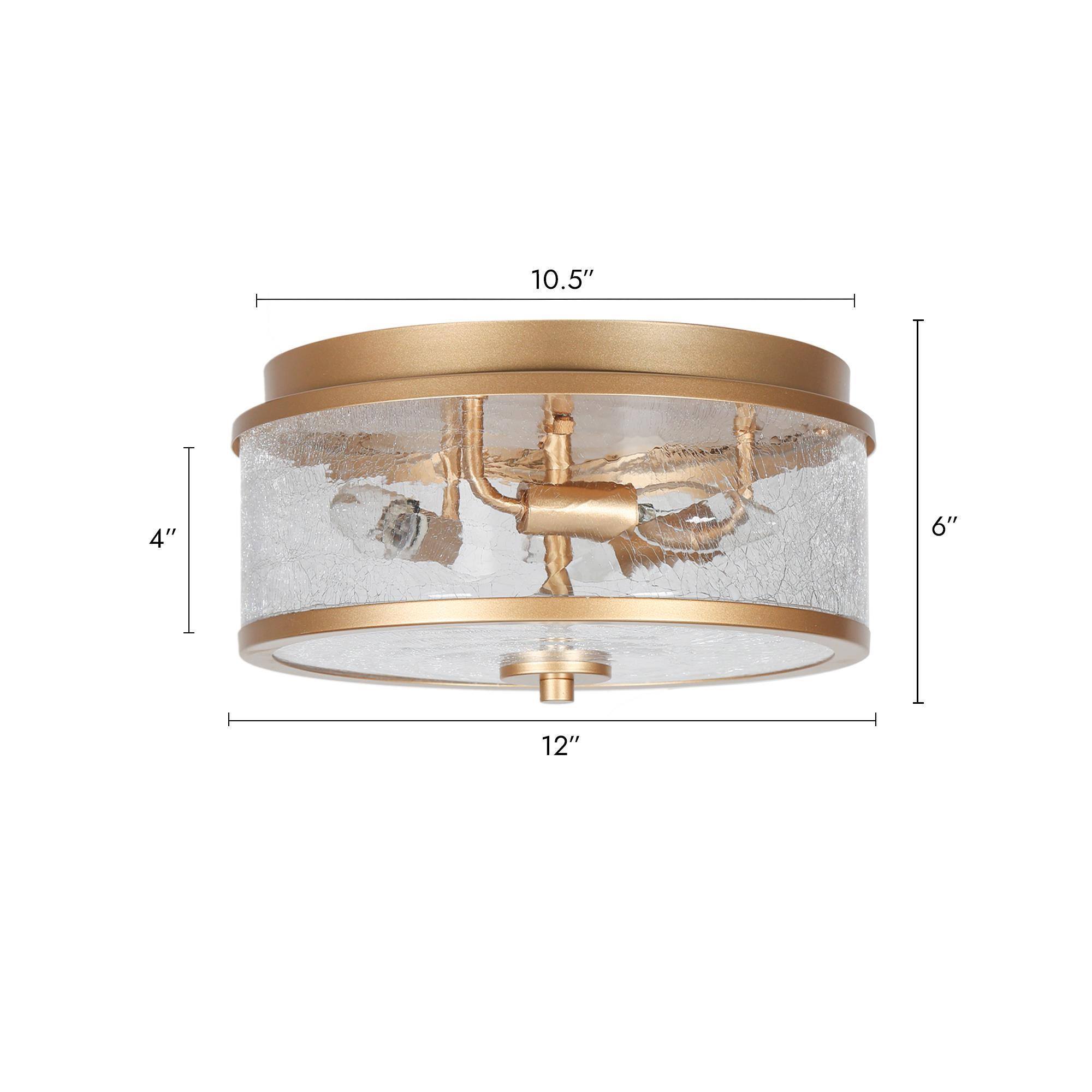 Transitional 3 -Light 12.2-in Matte Gold Semi Flush Mount Light - Image 6