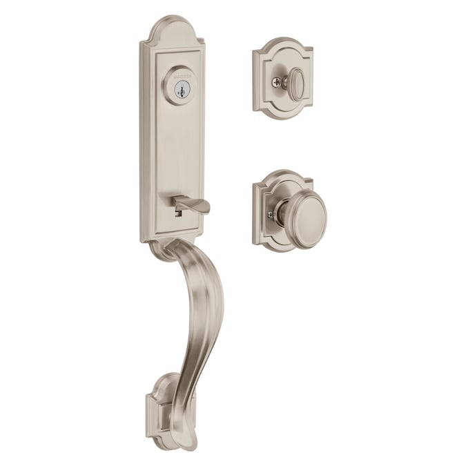 Baldwin Prestige Series Avendale Satin Nickel Single-Cylinder Deadbolt Keyed Entry Door Handleset Knob Smartkey