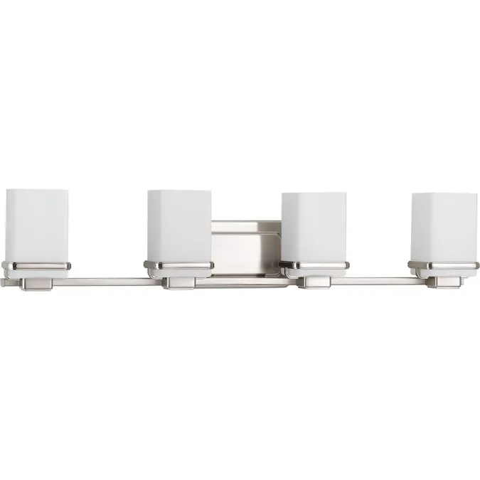 Progress Lighting Metric 31.25-in 4-Light Brushed Nickel Coastal Vanity Light