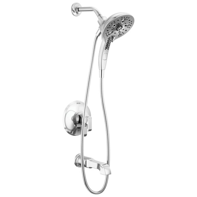 Delta Tetra Lumicoat Chrome 2-handle Multi-function Round Bathtub and Shower Faucet