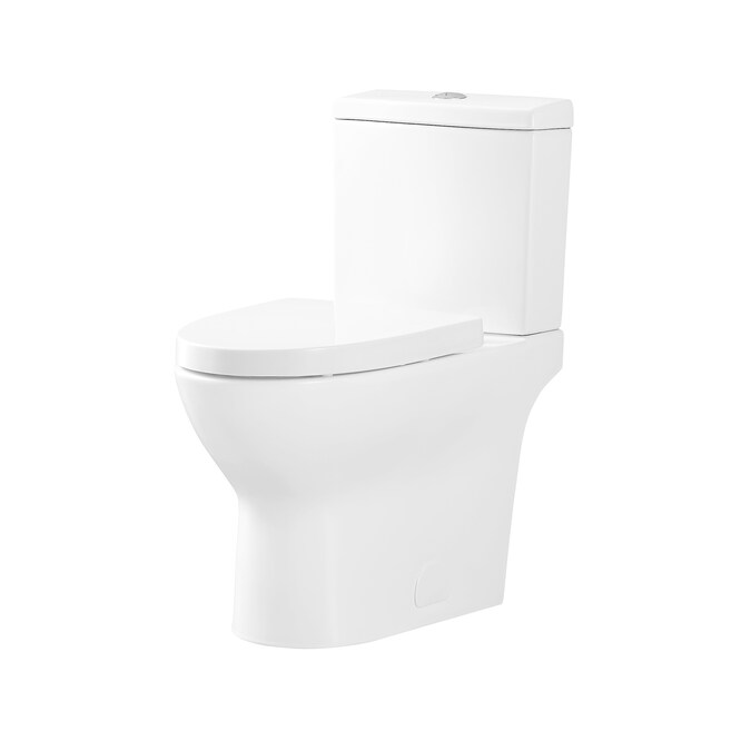 OVE Decors Beverly White Dual Flush Elongated Chair Height 2-piece Soft Close Toilet 12-in Rough-In WaterSense 1.6-GPF