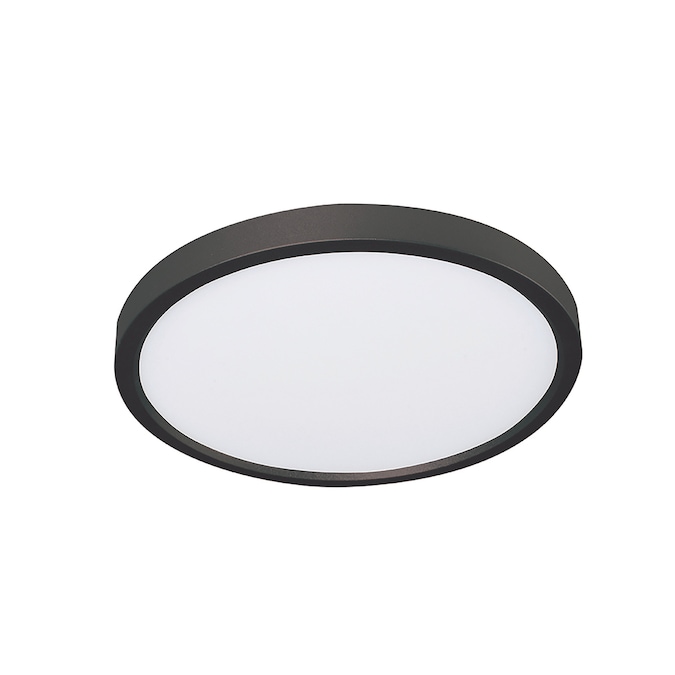 AFX Edge Round 1-Light 24-in Polished Black LED Flush Mount Light ENERGY STAR