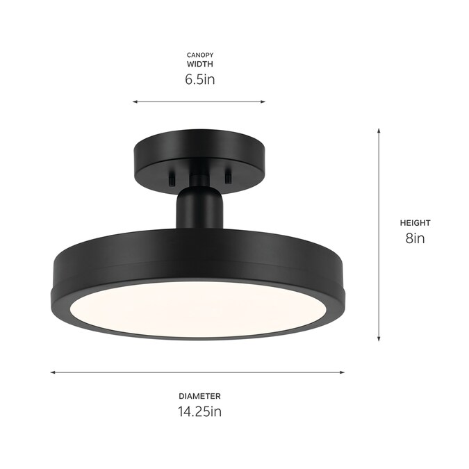 Kichler Riu 1-Light Black LED Flush Mount Light - Image 9