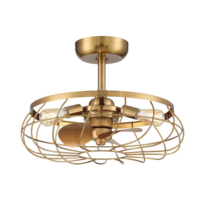 Arranmore Lighting & Fans Santiago 22-in Aged Brass with Matte Blades LED Indoor/Outdoor Fandelier Ceiling Fan with Light and Remote (3-Blade)