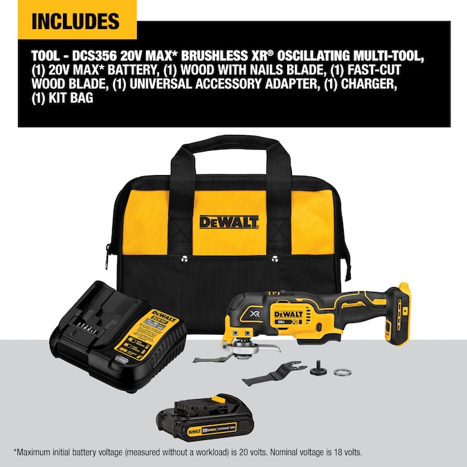 DEWALT XR 20-volt Max Cordless Brushless 3-speed 6-Piece Oscillating Multi-Tool Kit with Soft Case (1-Battery Included) - Image 2