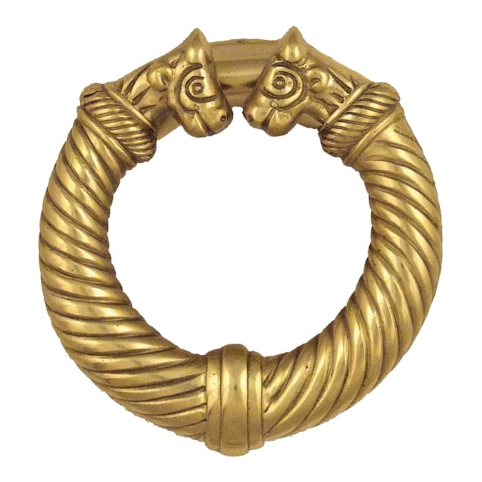 Michael Healy Solid Brass Polished Door Knocker - Easy Surface Installation, No Visible Hardware, 4-1/4-in Length