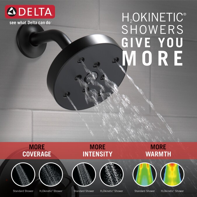 Delta Trinsic Matte Black 1-handle Single Function Round Shower Faucet - Image 5