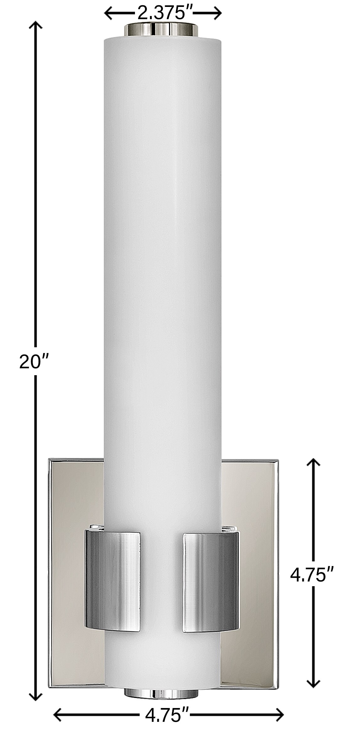 Aiden 4.75-in W 1 -Light Polished Nickel Integrated LED Wall Sconce - Image 8