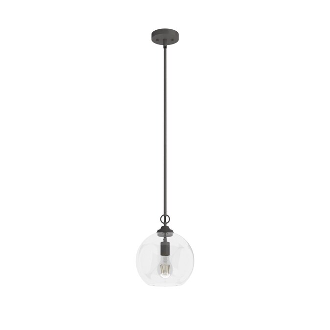 Hunter High Oaks Noble Bronze Transitional Seeded Glass Globe LED Mini Hanging Pendant Light