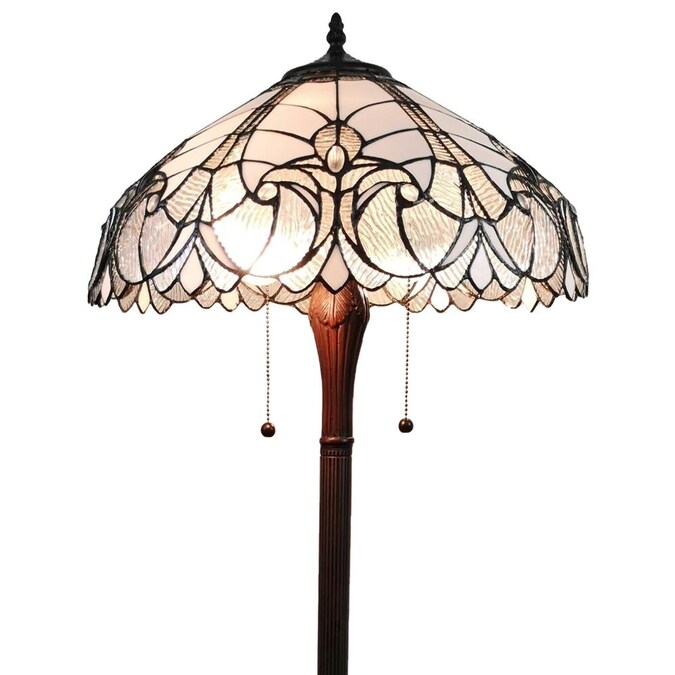 Amora Lighting Tiffany Stained Glass 2 Light Vintage Floor Lamp 62-in Tall - Handcrafted with Multiple Colors - UL Listed - Image 5
