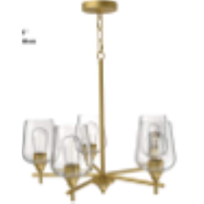 allen + roth Meredith 5-Light Satin Gold Modern/Contemporary Dry rated Chandelier