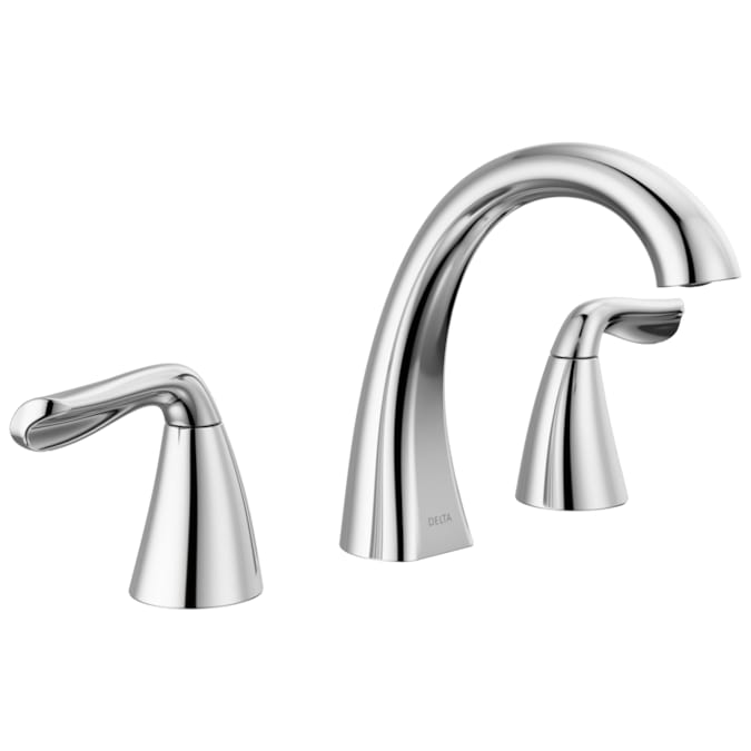 Delta Arvo Chrome Widespread 2-Handle WaterSense Bathroom Sink Faucet with Drain