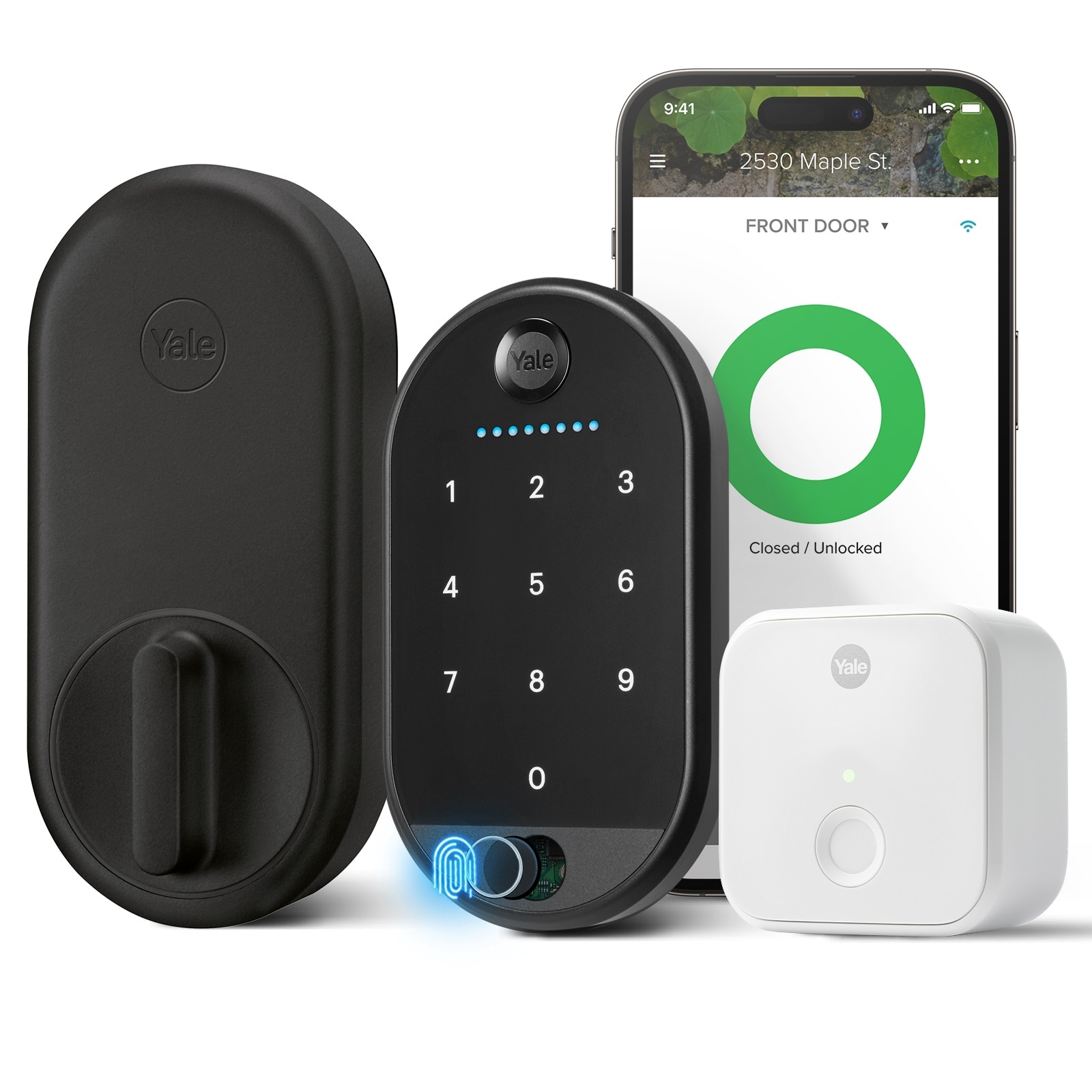 Approach Retrofit Bundle Black Suede Smart Lock Electronic Deadbolt with Wifi Bluetooth Fingerprint Touchscreen Keypad