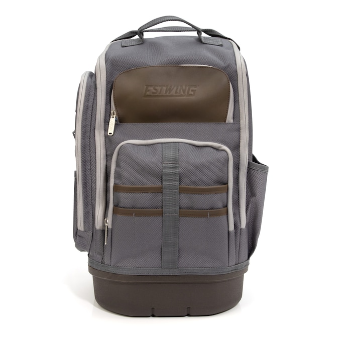 Estwing Gray/Brown Polyester 20-in Zippered Backpack