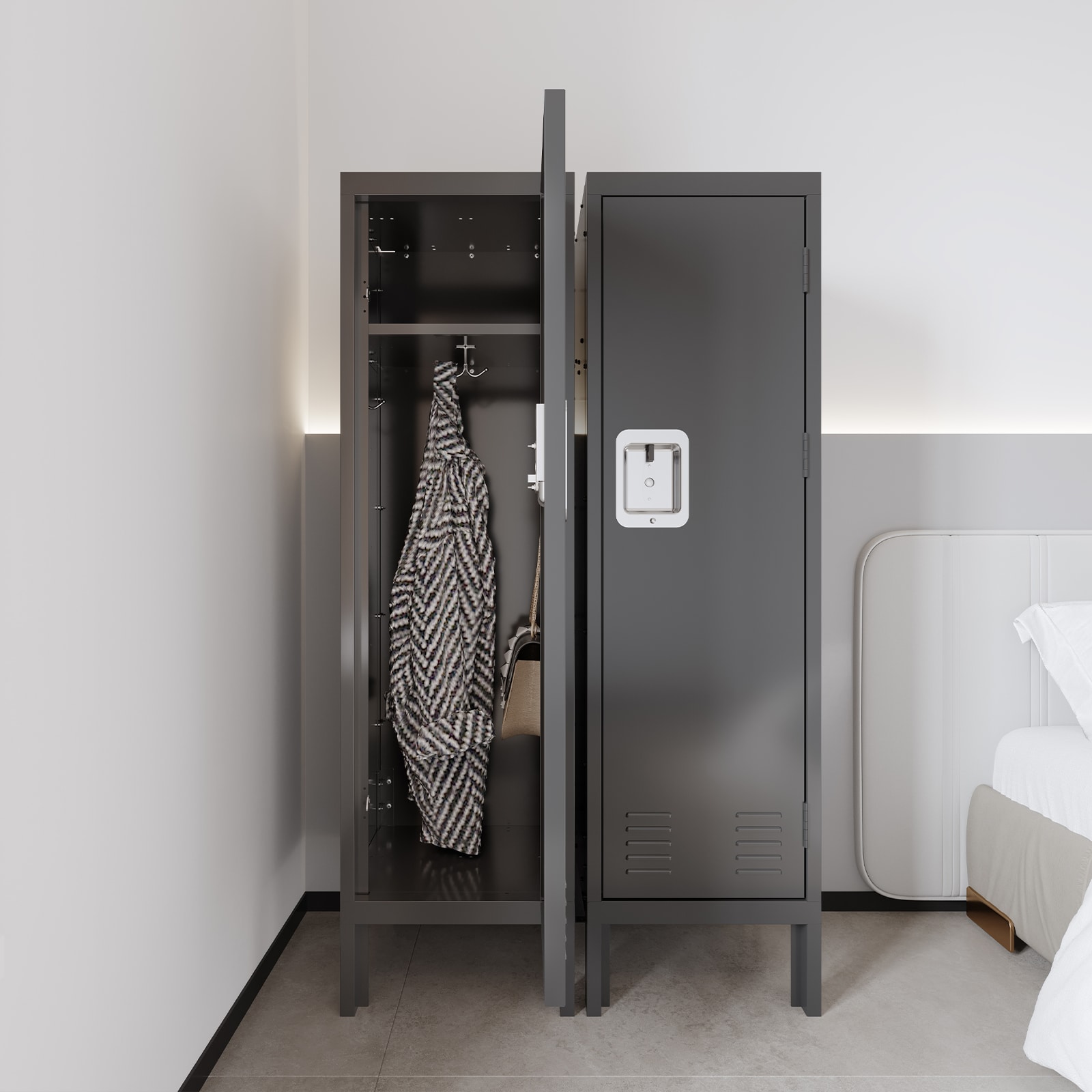 14.96 W x 54.06 H Steel Gray Freestanding Utility Storage Cabinet