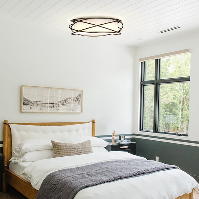 Parrot Uncle 1-Light 19.6-in Antique Bronze LED Flush Mount Light - Image 3