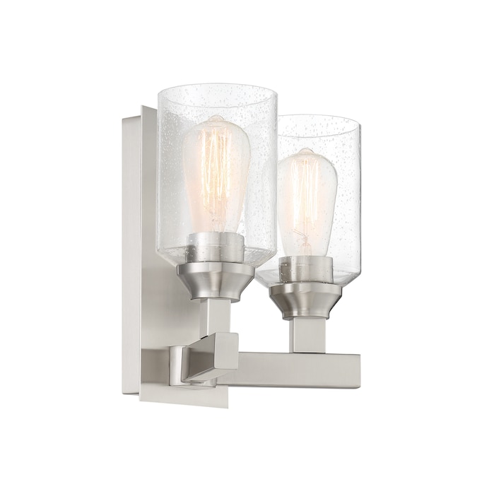Craftmade Chicago 10-in W 2-Light Brushed Nickel Transitional Incandescent Wall Sconce