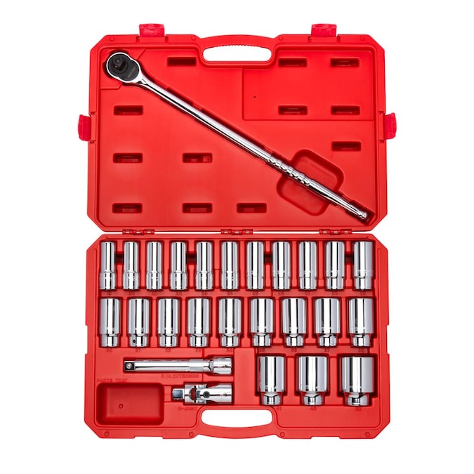 TEKTON 3/4-in Drive Metric Deep Socket Set (27-Pieces)