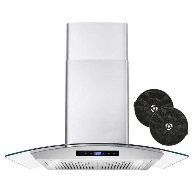 Cosmo 30-in 380-CFM Ductless Stainless Steel Wall-Mounted Range Hood with Charcoal Filter