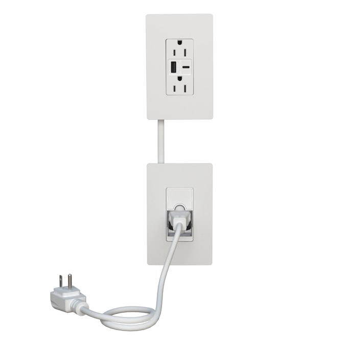 Legrand radiant Outlet Relocation Kit with 15-Amp 125-volt Tamper Resistant Residential Decorator USB Outlet Dual Type A with Wall Plate, White