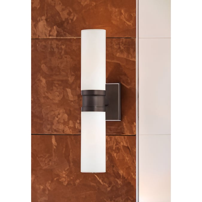 Minka Lavery Compositions 4.25-in W 2-Light Matte Bronze Transitional Incandescent Wall Sconce
