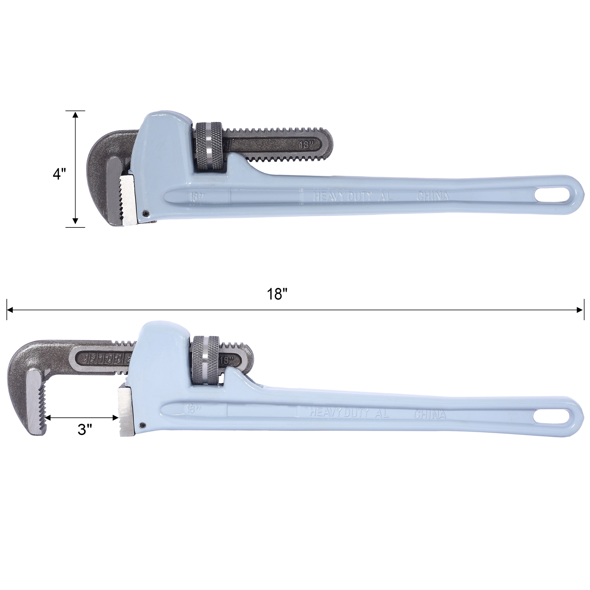 3 -Piece 14-in Aluminum Pipe Wrench Set - Image 3