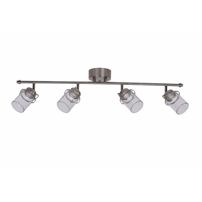 allen + roth 34.75-in 4-Light Brushed Nickel dimmable Integrated Modern/Contemporary Track Bar