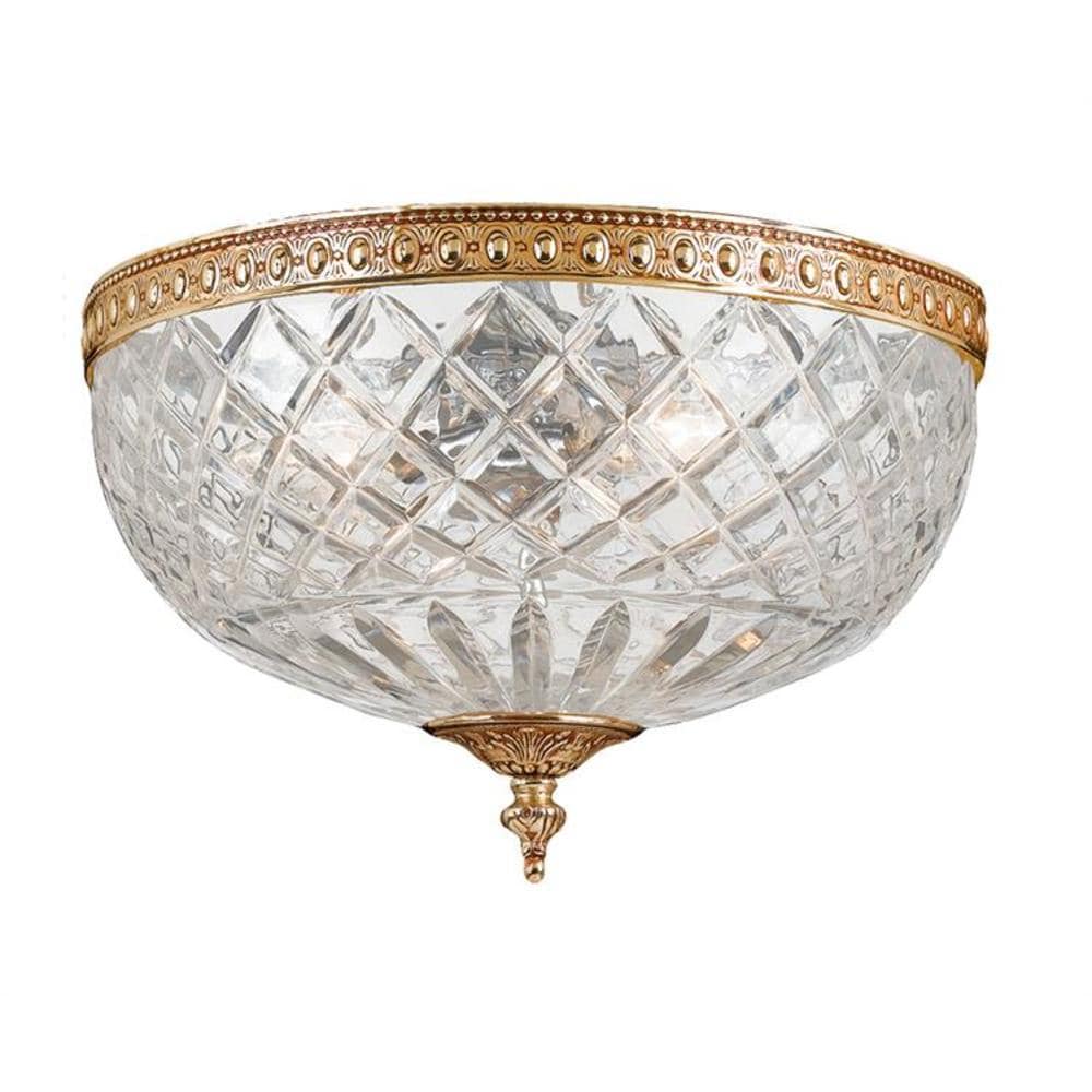 Ceiling Mount 2 -Light 8-in Antique Gold Flush Mount Light