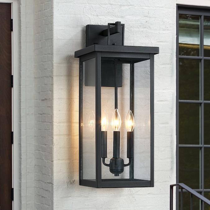 True Fine Spun 3-Light 22.5-in H Matte Black LED Outdoor Wall Light