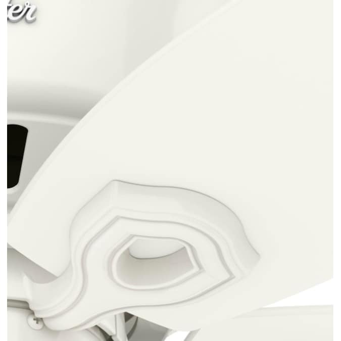 Hunter Builder Low Pro 42-in Snow White with Snow White/Light Oak Blades LED Indoor Flush Mount Ceiling Fan with Light (5-Blade) - Image 18