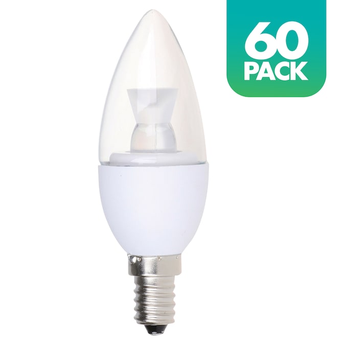 Simply Conserve 40-Watt EQ B11 Warm White Candelabra Base (e-12) Dimmable LED General Purpose Light Bulb (60-Pack)