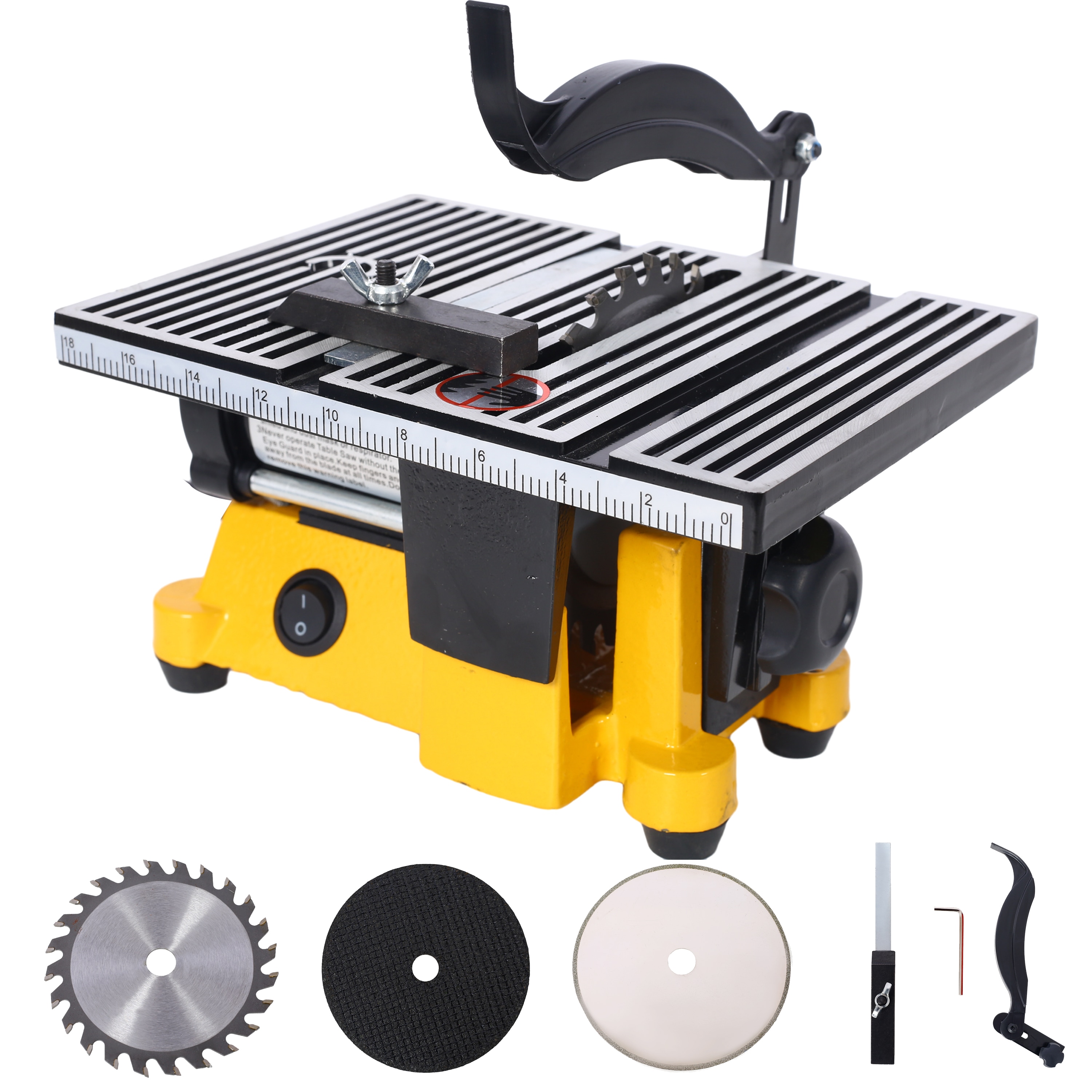 Mini Table Saw 4-in 90 -Volt Portable Benchtop Table Saw with Fixed Stand