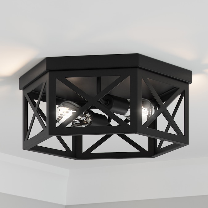 Quoizel Thatcher 2-Light 15-in Matte Black Flush Mount Light
