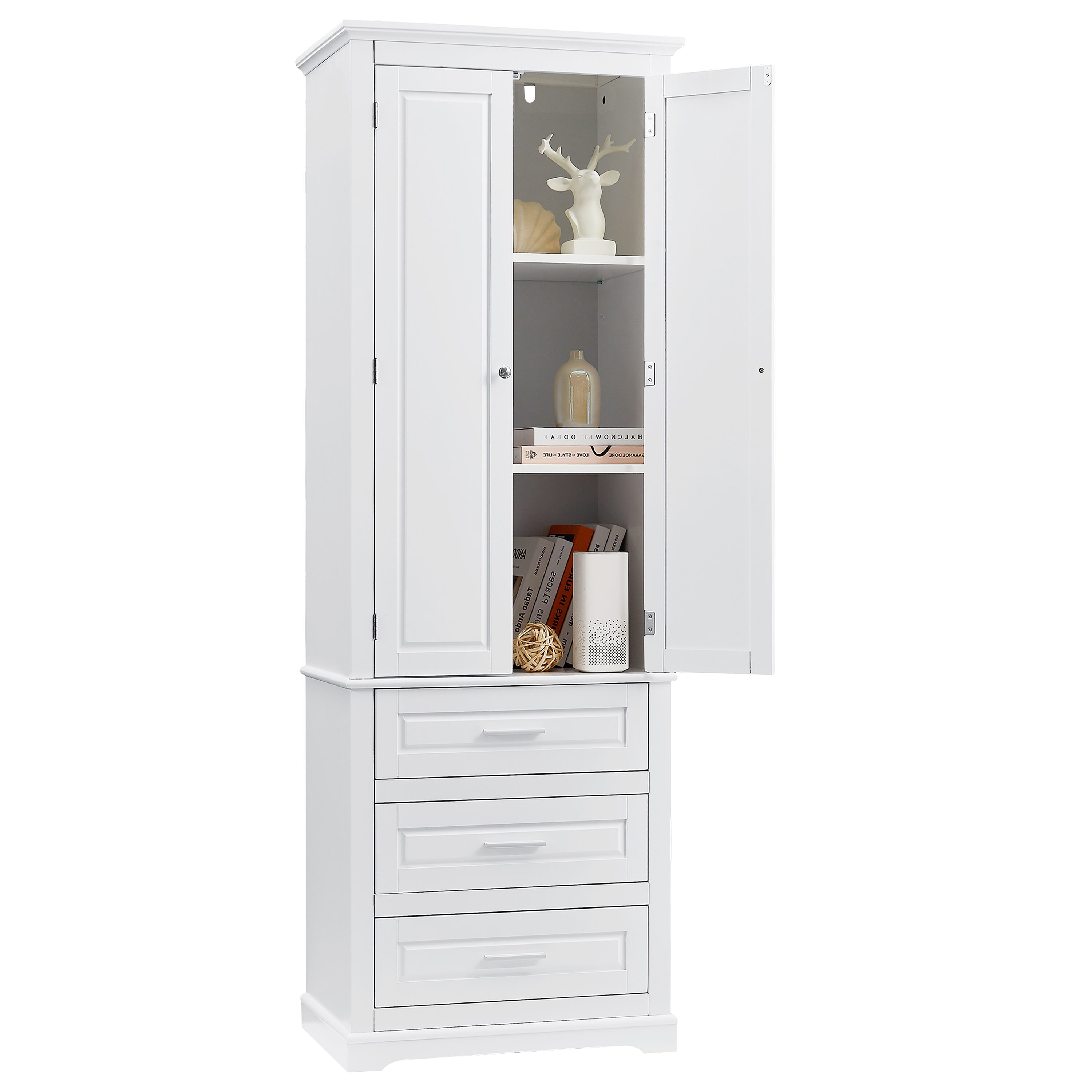 15.7-Inches W x 70-Inches H Wood composite White Wall-mount Utility Storage Cabinet