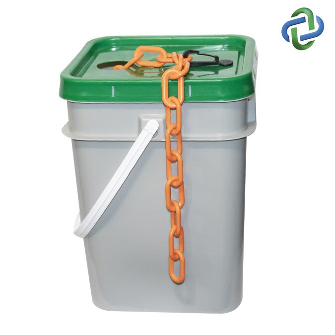 Mr. Chain 2 In. (#8, 51Mm) X 160 Ft. Safety Orange Plastic Barrier Chain In A Pail