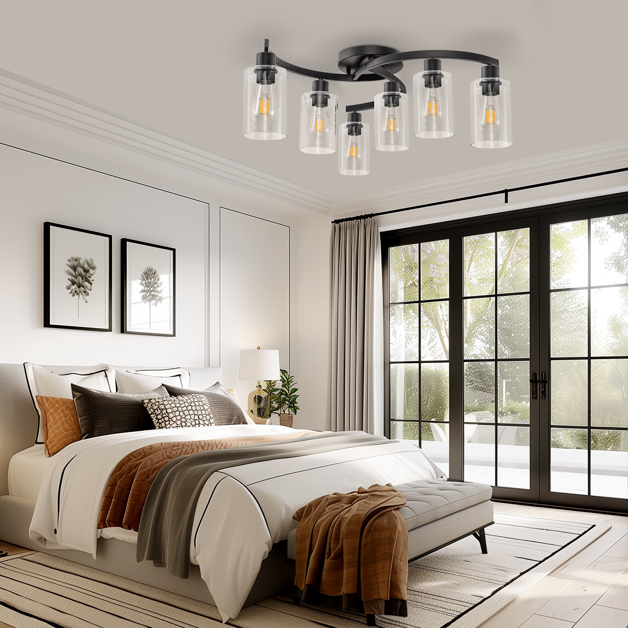 6 -Light 20.5-in Brown Chandelier - Image 4