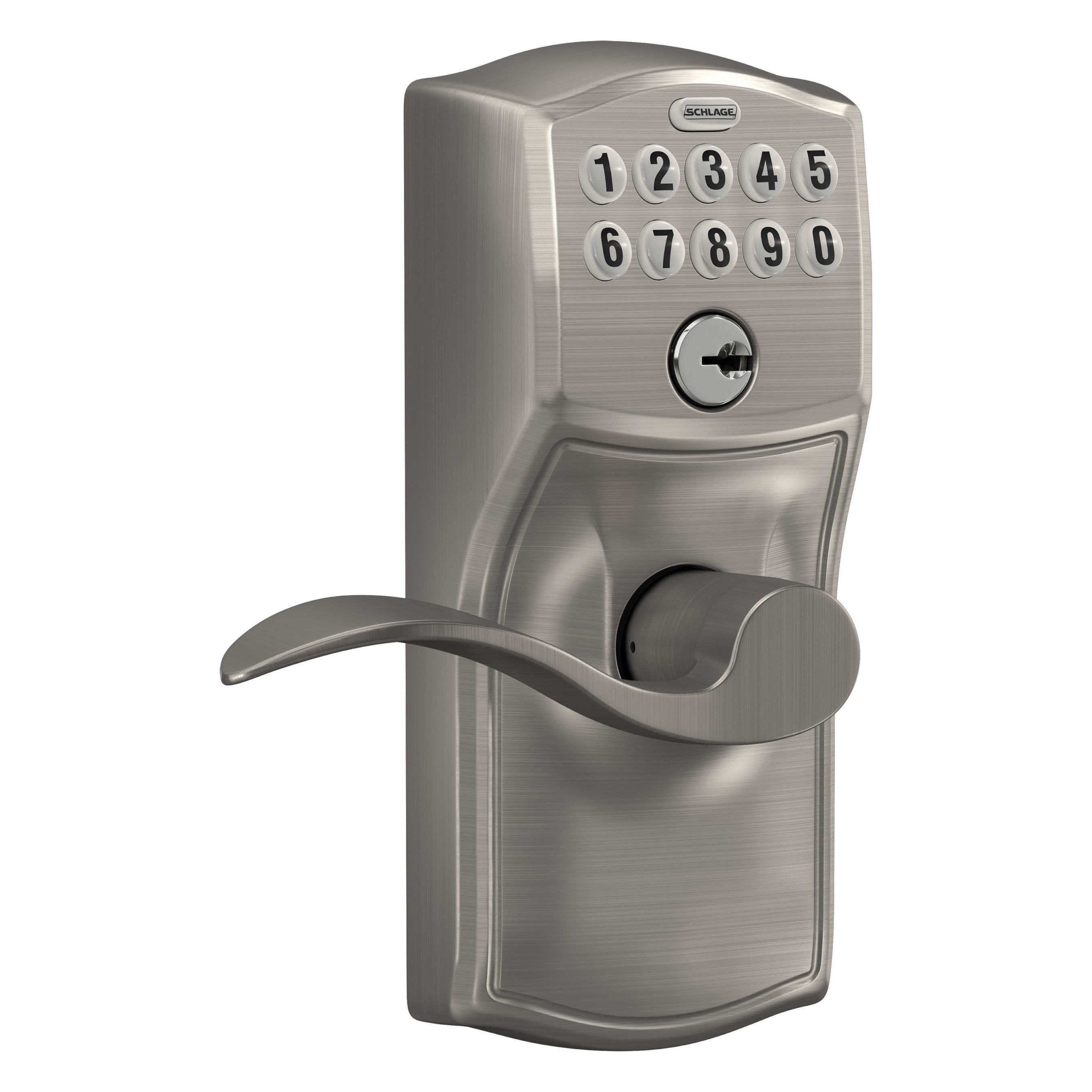 Camelot-Accent Satin Nickel Electronic Handle and Keypad - Image 3