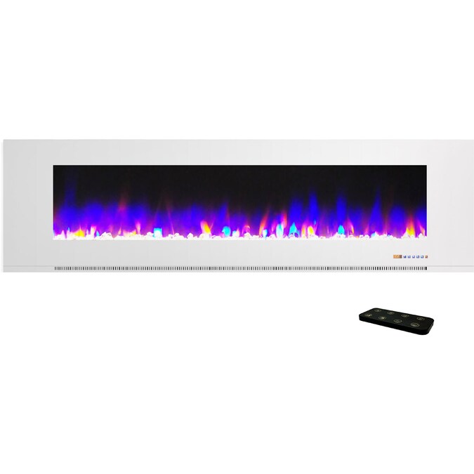 Cambridge 72-in W White Fan-forced Wall-mount Electric Fireplace with Remote Control Included