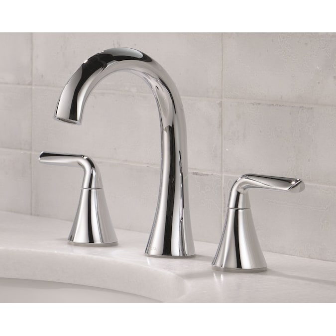 Delta Eldren Chrome Widespread 2-Handle WaterSense Bathroom Sink Faucet with Drain