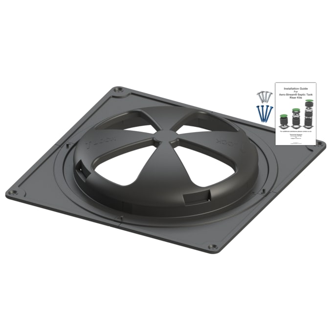 Aero-Stream HDPE Adapter Plate for Water Pump Accessories - Fits Various Plastic Pipe Types - 30.25-in x 30.25-in Base Flange - 24-in Opening Diameter