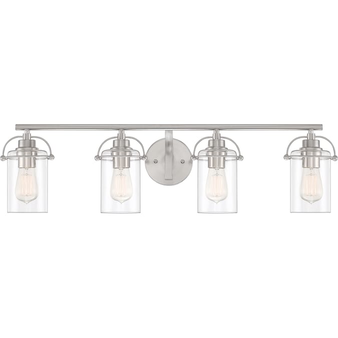 Quoizel Emerson 33.5-in 4-Light Brushed Nickel Transitional Vanity Light