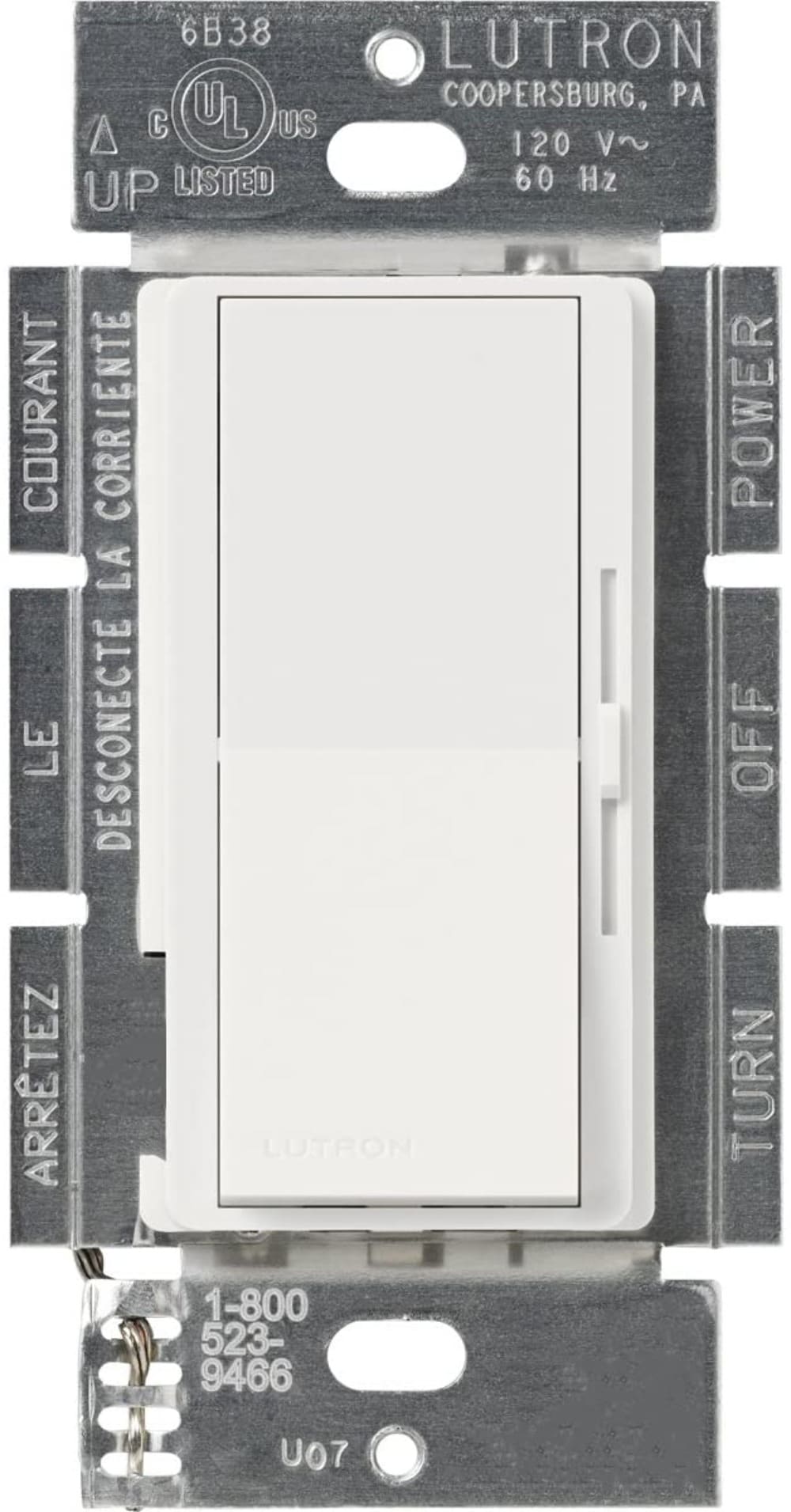 Diva Electronic Low Voltage Single-pole/3-way Rocker Light dimmer switch Snow