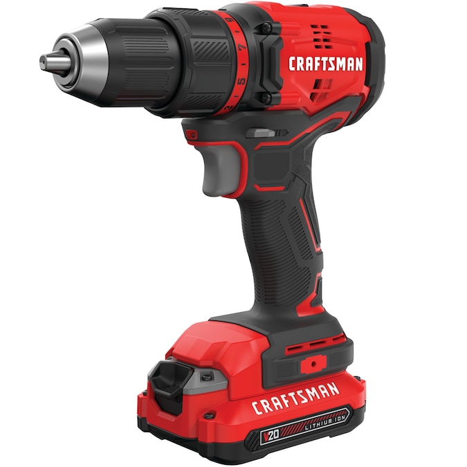 CRAFTSMAN V20 20-volt Max 1/2-in Keyless Brushless Cordless Drill (1-Battery Included, Charger Included and Soft Bag included)