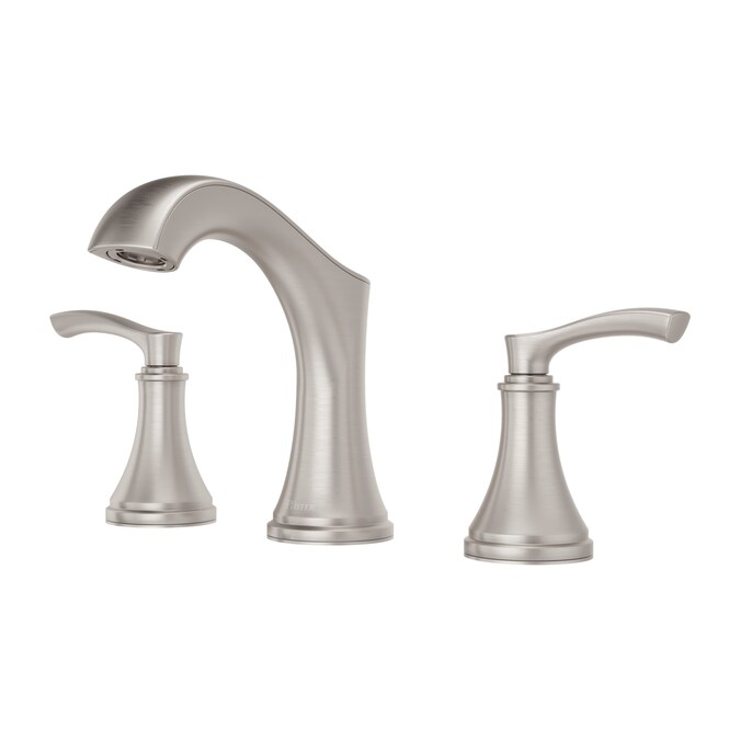 Pfister Auden Spot Defense Brushed Nickel Widespread 2-Handle WaterSense Bathroom Sink Faucet with Drain