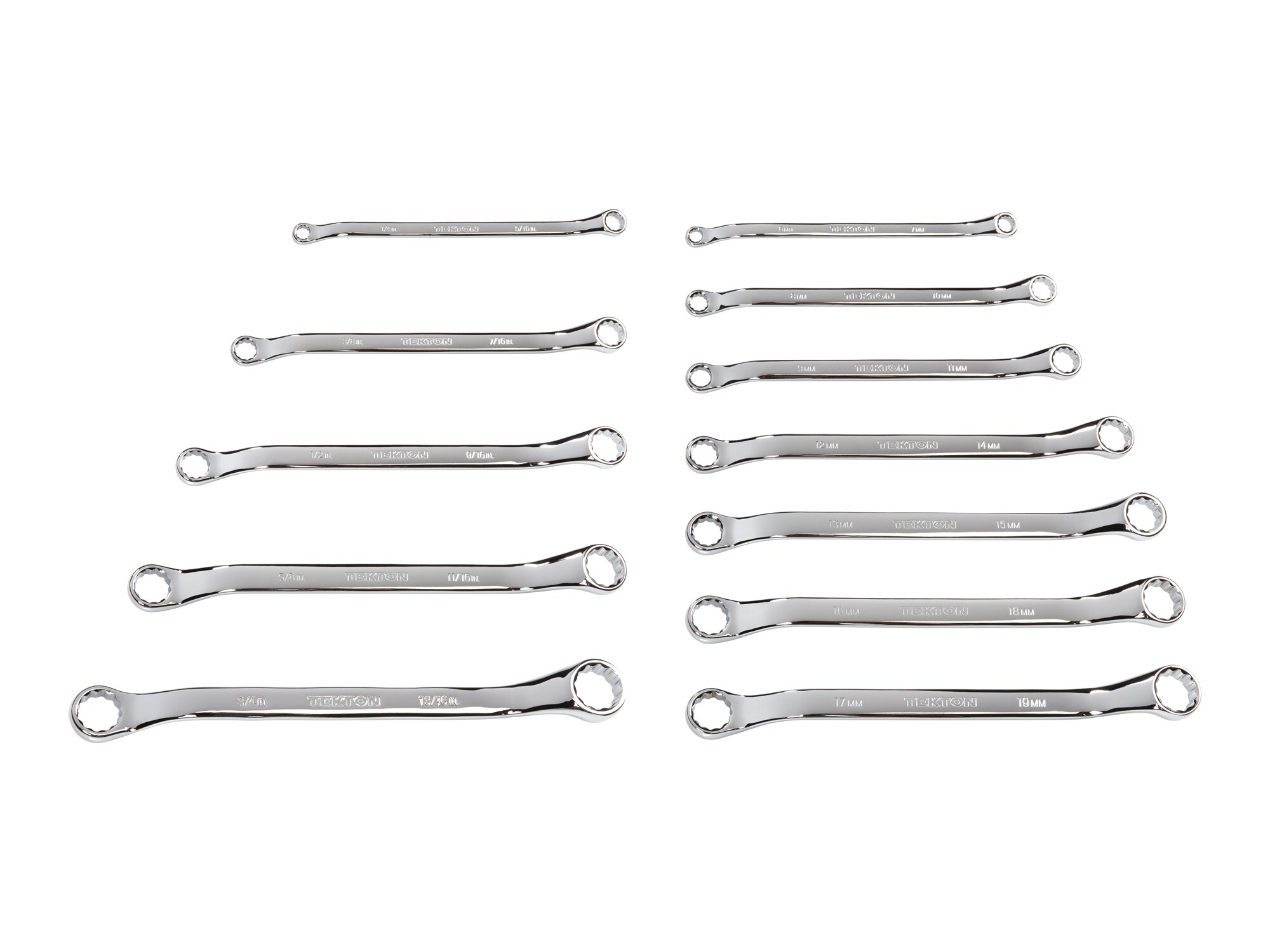 12 -Piece Set 12-point SAE and Metric Offset Box end Wrench (no case)